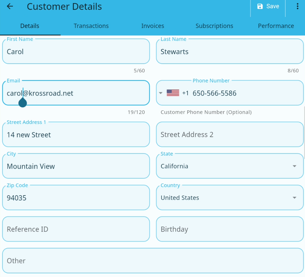 Customer Details